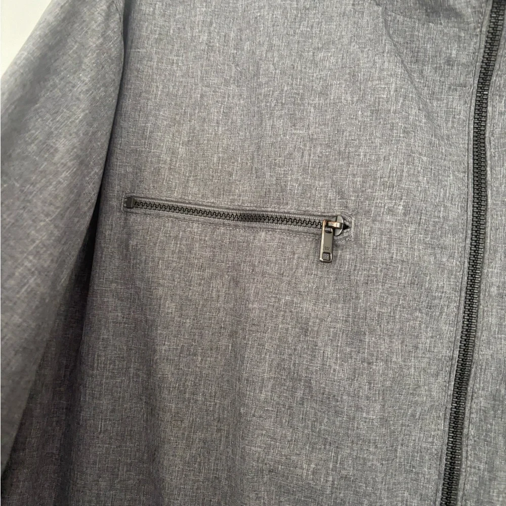 Zara Gray Sporty Windbreaker with Hood and Elasticized Cuffs Size XL